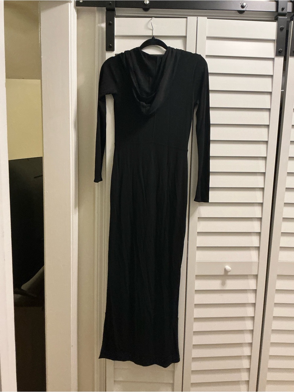 Polo by Ralph Lauren Black Long-Sleeve Hooded Maxi Dress